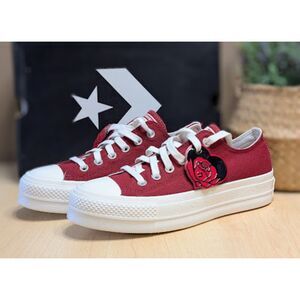 CONVERSE CTAS Red Lift Platform Valentine's Day Hearts Sneakers Women's Size 8